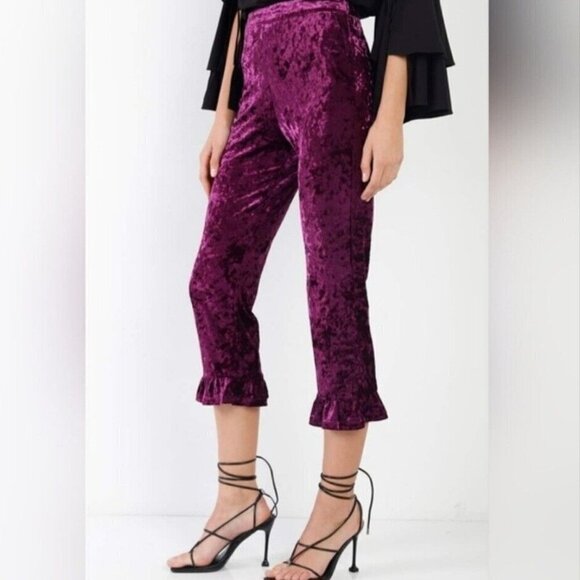 Cropped Purple Ruffle Pants - Picture 5 of 12